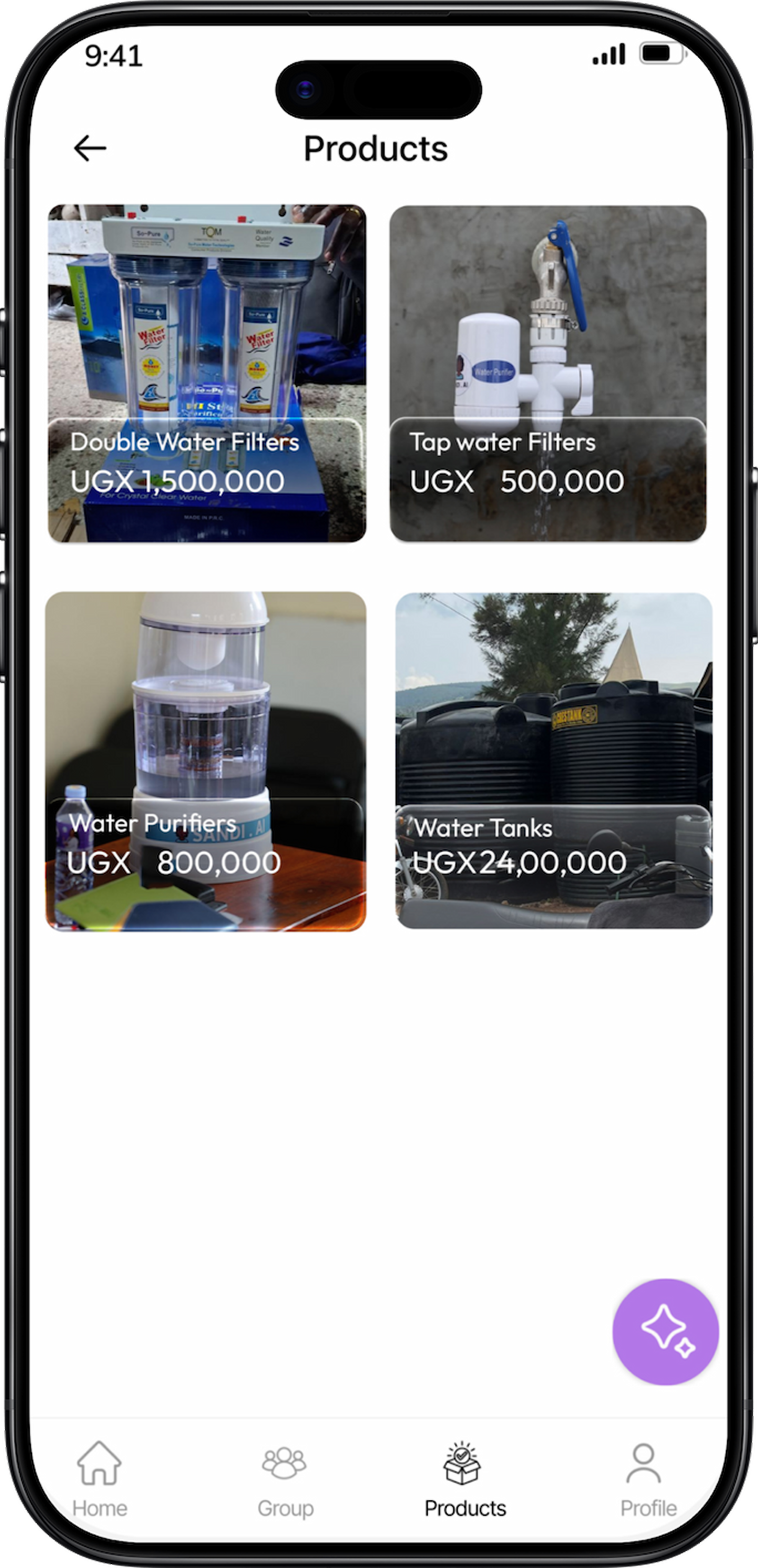 Clean-water products in the SandiLyt marketplace